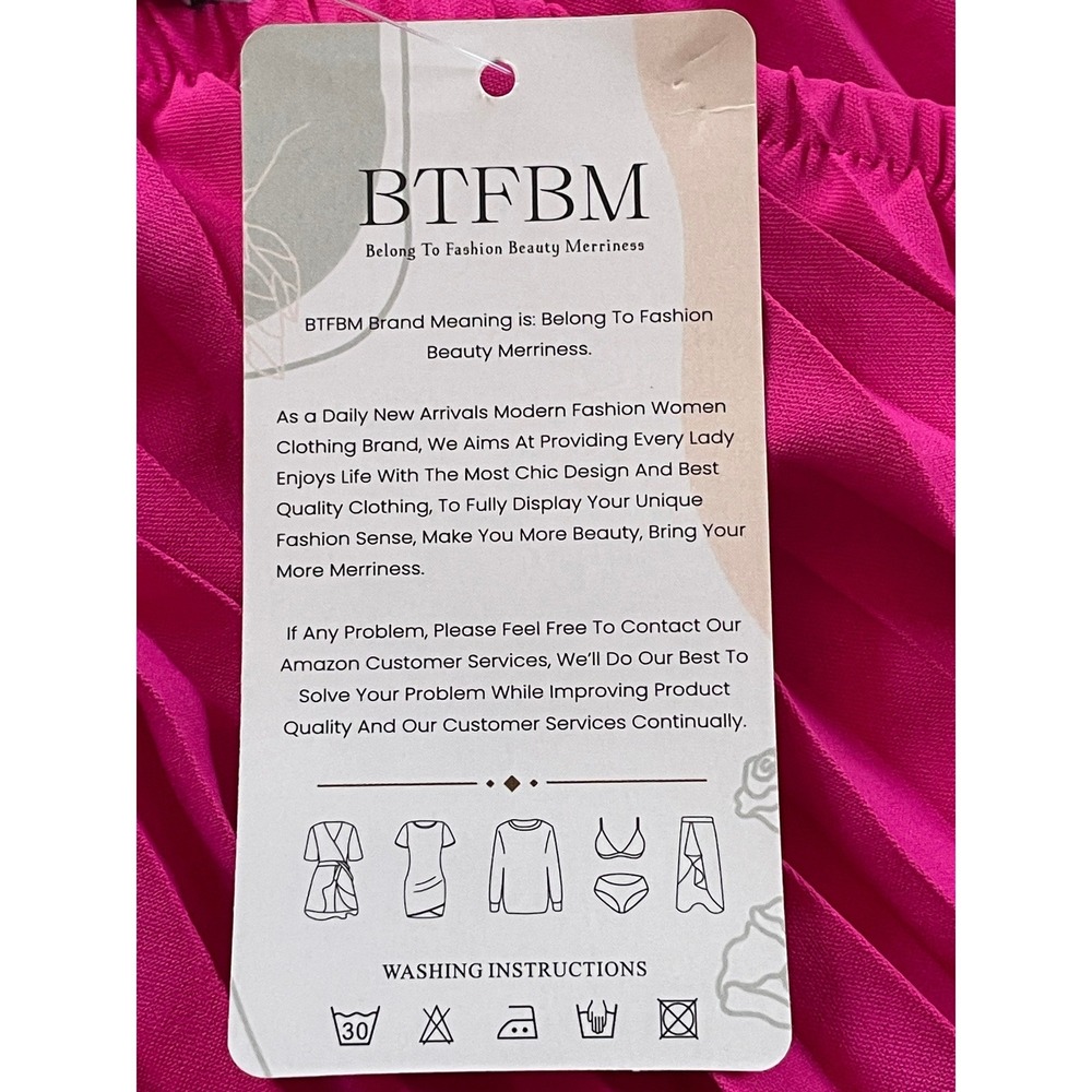 BTFBM Womens Hot Pink One Shoulder Pleated Maxi Dress Belted Size L NEW Formal - Picture 5 of 7